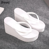 New Womens Shoes Comfort Summer Women Wedge Platform Slippers Outdoor Sports Beach Flip Flops Opened Toe Casual