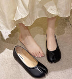 Ninja Shoes Woman Microfiber Leather Comfy Flats Split Toe Slippers Soft Bottom Loafers Brief Ladies Trotter