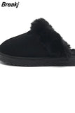 Flats Platform Women Snow Boots Suede Plush Warm Casual Shoes 2023 Winter New Thick Goth Fashion Shoes Chelsea Women