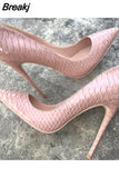 heel Stilettos Black Apricot Printed Toe Women Shoes High Heel 10cm 8cm Party Shoes for Women Pumps YG022