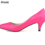Sexy Pointed Toes 5cm Low Med Kitten High Heels Women Pumps Shoes Spring Brand Design Dress Wedding Shoes Big Size