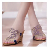 The Summer Of 2024, A New Style With Diamond Sandals, Women's Slope Heels, Elegant Temperament, Sexy Crystal