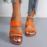 Flat Heel Sandals for Women 2024 New Casual Beach Slippers Fashion Dress Flip Flops Woman Slip-On Gladiator Sandals