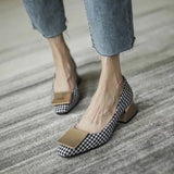 Temperament Women Shoes Spring Summer New Midheel Shallow Mouth Single Shoe Women Square Toe Wild Fairy Style Ladies