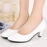Breakj Autumn New High-Skinned Women's Singles Light Mouth Round Head To Help Thick Heel Large Working