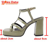 New Fashion Women's Sandals Summer 2023 Simply Casual Office Lady Shoes European Style Thick High Heels Sandals