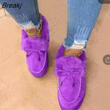Women Boots 2023 New Winter Ankle Boots Suede Leather Snow Boots Plush Natural Fur Warm Slip-on Ladies Shoes Flats Plus Size