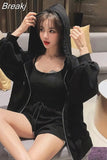 Women 3 Pieces Summer Sleepwear Ensembles De Pyjama Nightgown Suits with Shorts Home Wear Homeware Pijamas