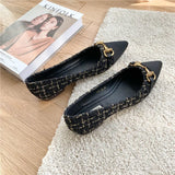 Breakj Spring And Summer New Fairy Wind Chain Flat Sole Single Shoes Women's Version Of Sharp Head Light Soft Bottom