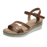 Women's Buckle Strap Wedge Sandals Summer 2023 Non Slip Platform Gladiator Shoes Woman Thick Bottom Sandalias De Mujer Plus