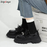 shoes Women Pumps Derby Oxfords Loafers Chunky Heel Platform Ladies Shoes Female Casual Retro College Daily