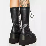 Breakj Winter New With Thick Bottom Slope And Long Boots Female Burst Knight