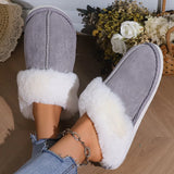 Winter Warm Fur Indoor Home Slippers Women Fluffy Comfort Soft Bedroom Slippers for Couples Flat Non Slip House Shoes