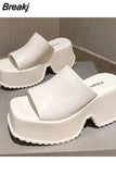 High Heels Women's Slippers2023 Summer Hot Fashion Open Toe Sandal Simply Causal Leather Sandal Slippers Outdoor