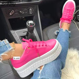 36-43 Women Vulcanize Shoes Thick-soled Casual Women's Sneakers Round Toe Cute Lace-up Women's Shoes 2023 Zapatos De
