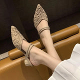 Jelly Job Slides Mules Summer Pointed Toe Shoes for Women 2023 Black Woman Slippers Free Shipping Low Price Y H Sandal