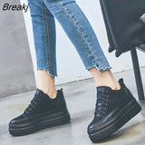 Shoes Women Sneakers Flat Platform Shoes Genuine Leather Warm Women Casual Shoes Ladies Height Increasing 5cm