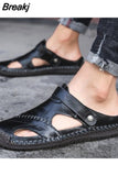 Sandals Men Leather Classic Roman Sandals 2023 Slipper Outdoor Sneaker Beach Rubber Flip Flops Men Water Trekking