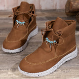 Women With Short Boots 2023 Autumn And Winter New Medium-Heeled Short Boots Sleeve Solid Color Retro Fashion Women's