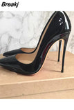 Color Women Pumps 12cm High Heels Shoes Nude Pointed Toe Sexy Stiletto Ladies 10cm 8cm plus size QKOU005