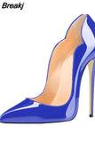 brand shoes plus size 33-45 pointed 12cm high stiletto heels 10cm 8cm shallow fashion classic women pumps QP042