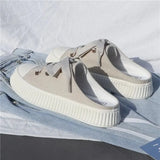 2023 Sneakers Women's Slippers and Ladies Sandals Sports Slides with Bow Height Shoes Round Toe Cotton Junior White F