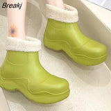 New Luxury Women Casual Thick Bottom Short Boot Rain Boots New Rubber Ladies Walking Waterproof Ankle Rain