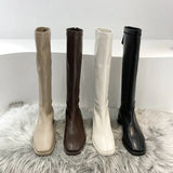 Boots And Velvet Boots 2024 New Knight Boots White Boots Online Celebrity Skinny Boots Online Celebrity