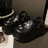 2024 Diy Hole Garden Shoes for Women Slippers Summer 2024 Soft Chunky Platform Sandals Woman Non Slip Beach