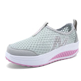 Women Shoes 2023 Fashion Mesh Breathable Sport Sandals Summer Wedge Platform Lace Sneakers Female Weave Casual Shoes