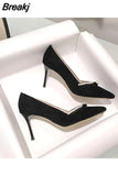 for Women 2023 Stilito with Medium Heels Ladies Summer Footwear Pointed Toe Bow Evening Pearl on Sale Young Chic Point E
