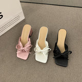 Women Lightweight High Heels Flip Flops Women 2024 Summmer Clip Tie Platform Bow Slippers Woman Peep Toe Beach