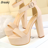Women High Heels New Ladies Shoes Fashion Sandals Sexy Nightclub Party Platform Wedding Shoes Pumps Square Heel Peep Toe