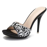 Color Slippers Women Shoes Sexy Patent Leather High Heel 10.5CM Pointed Toe Sandals Shoes Women 2023 Female Wedding