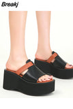 Wedge Heels Sandals For Women 2023 Summer Chunky Heeled Casual Ankle Strap Fashion Women Sandals