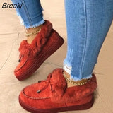 Women Boots 2023 New Winter Ankle Boots Suede Leather Snow Boots Plush Natural Fur Warm Slip-on Ladies Shoes Flats Plus Size