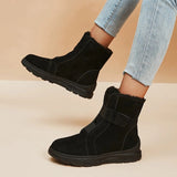 Warm Platform Snow Boots Woman Elastic Strap Keep Warm Ankle Booties for Women 2023 Non Slip Faux Suede Winter Boots