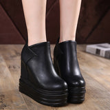 Ankle Boots Zipper Women Shoes Autumn Luxury Designer Clogs Platform Boots-Women Round Toe Low Fashion 2023 Wedge Ladies