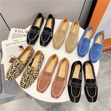 Weaving Princess Shoes Fashion Square Toe Casual Ballet Flats Shoes Women's Knitted Flat Bottom Soft Sole Walking
