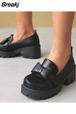 Women Loafers Shoes Brand New Dropship 2023 Spring Fashion Sweet Lolita Cosplay Walking Comfy Chunky Heels Women