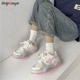 New Japanese Casual Canvas Kawaii Pink Flat Women's Sneakers Platform Sports Shoes Vulcanize Running Lolita Tennis