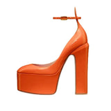 Heels Women Pumps Elegant Patent Leather Office Lady Shoes Luxury Brand High-heeled Female Platform Shoes Summer 2024