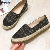 Summer Shoes Women Flats Slip-on Women Cloth Shoes Fashion Brand Ladies Loafers Thick Sole Woman Casual Shoes