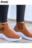 Women Sneakers Trainers Platform Shoes Slip On Woman Buckle Zapatos De Mujer Ladies Vulcanize Big
