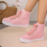 Shoes Women's Thick-Solle Shoes 2025 New Round Head High-Top Casual Board Shoes