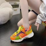 Women Vulcanized Woman Rivet Shoes Female Platform Wedges Women's Leopard Casual Ladies Women's Sneakers Tennis