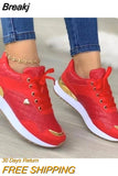 Ladies Sneakers Mesh Solid Color Lace Up Ladies Flats Outdoor Running Walking Shoes Comfortable Breathable Women's
