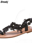 Womens Shoes 2023 Flat Sandals Suit Female Beige Flip Flops Platform Summer Heels Large Size Luxury New Without Black
