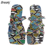 Summer Sandals Shoes Woman Color Matching Rope Knot Beach Toe Sandals Fashion Comfortable Women Plus Size