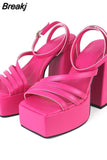 New Platform Sandals For Women Hoof Heels High Platform Chunky Heels 2023 Summer Sexy Elegant Fashion Woman Sandals